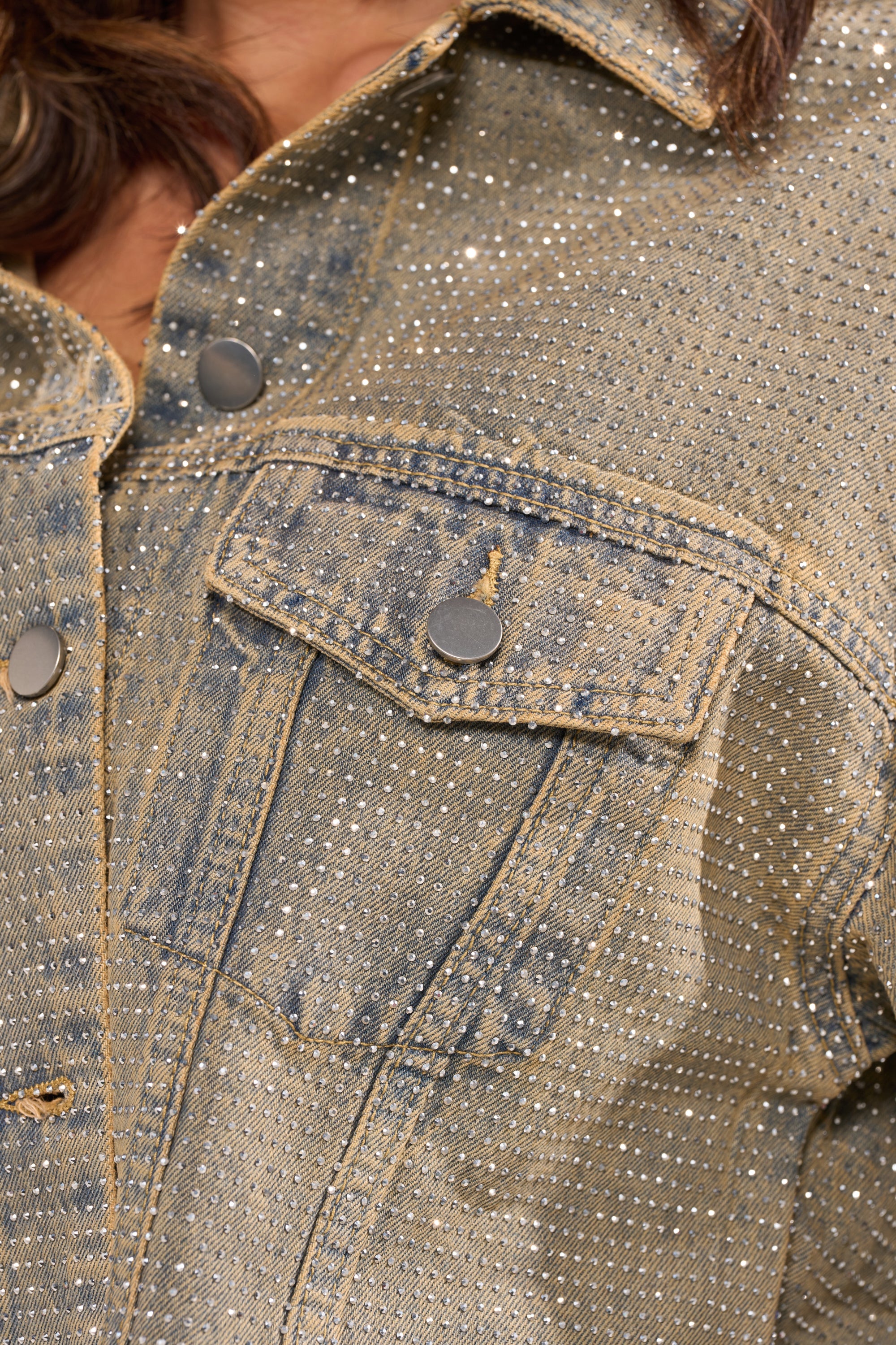 DEMI EMBELLISHED DENIM JACKET