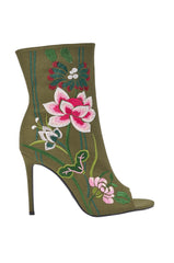 AZALEA WANG DENEVUE OLIVE OPEN TOE BOOTIE