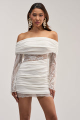 HAD ME AT HELLO KNIT MINI DRESS IN WHITE