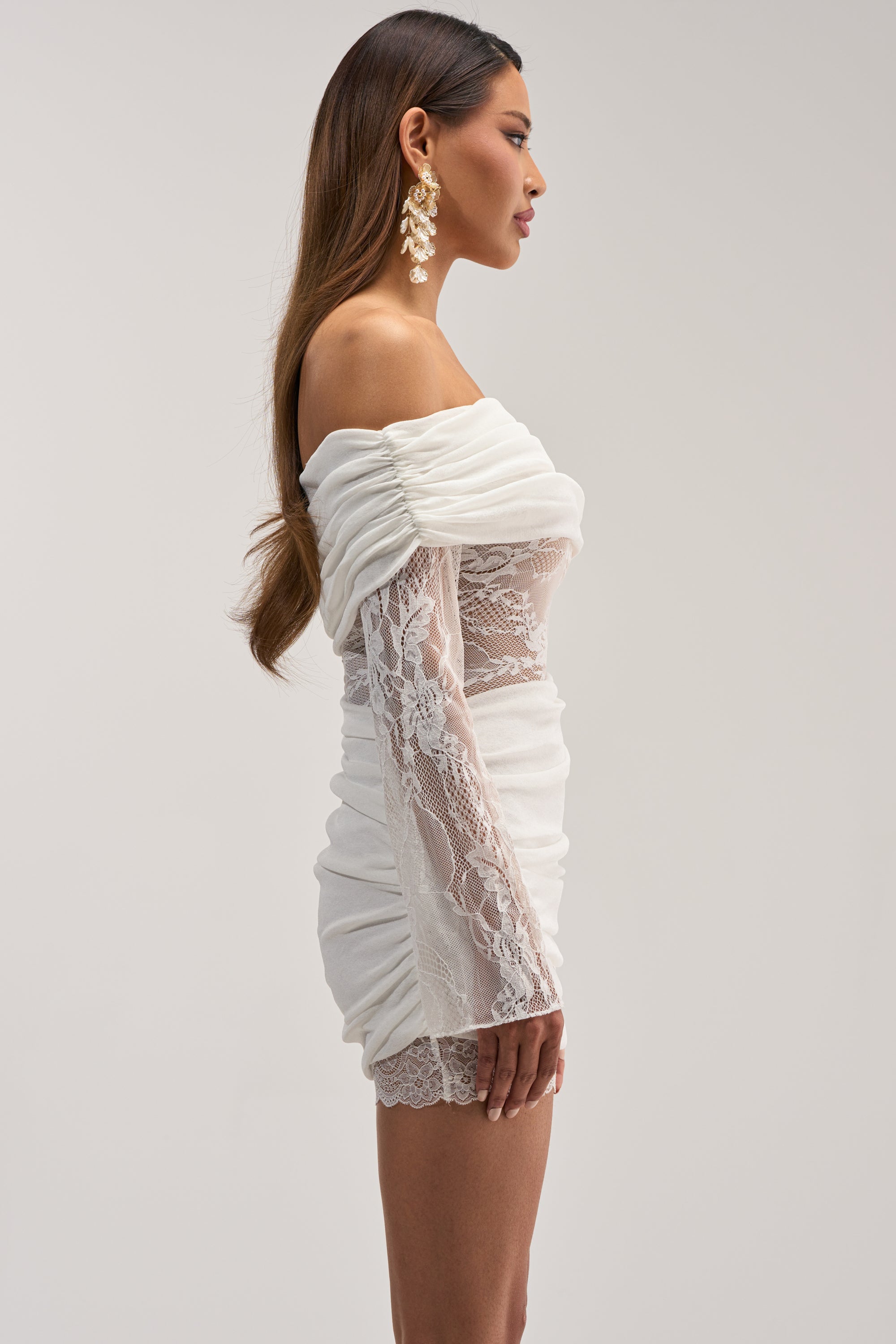 HAD ME AT HELLO KNIT MINI DRESS IN WHITE