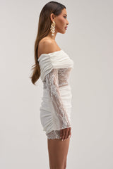 HAD ME AT HELLO KNIT MINI DRESS IN WHITE