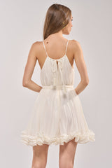 CAMERA PLEASE RUFFLE MINI DRESS