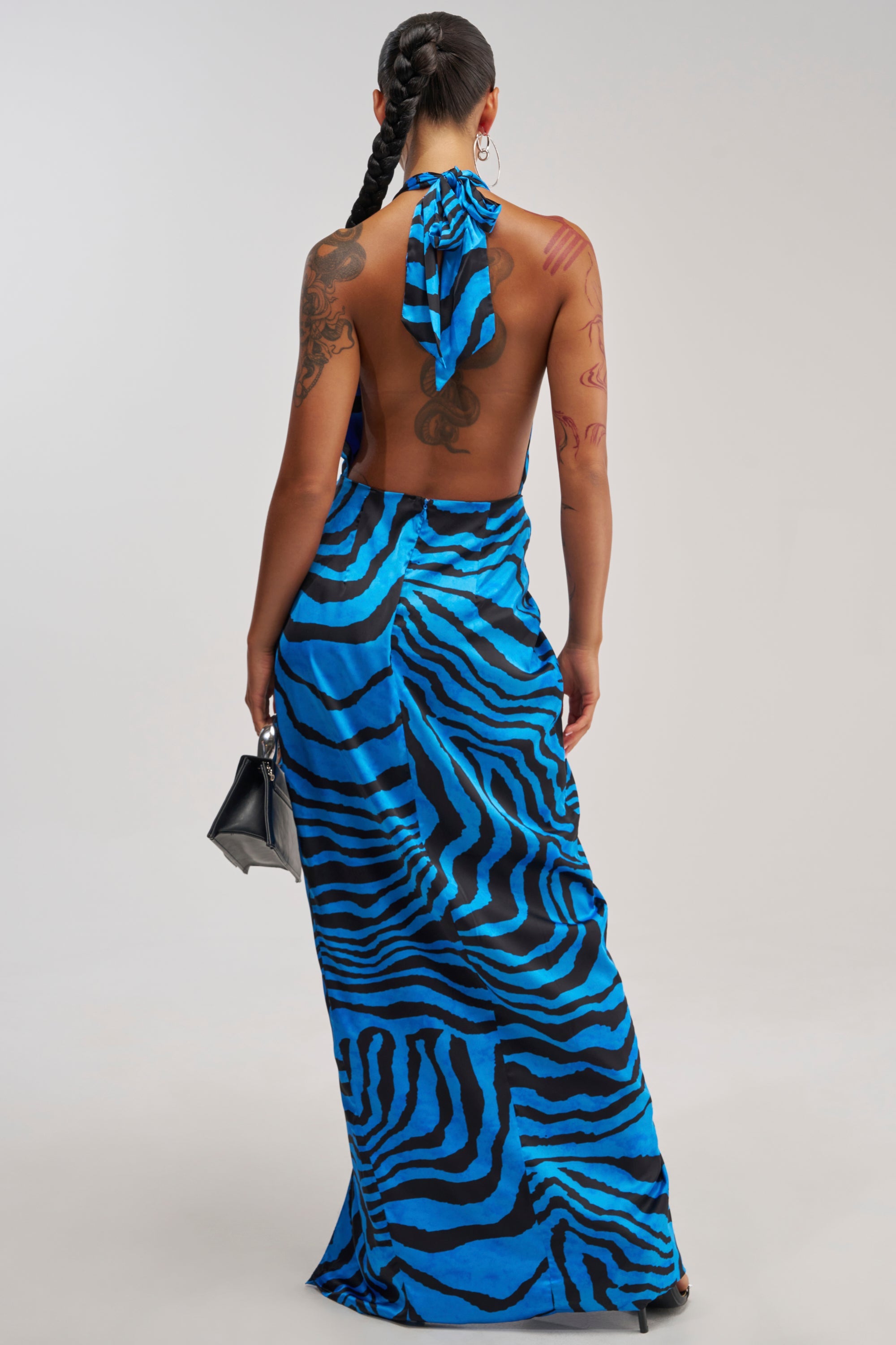 CRAZY FOR YOU BLUE ZEBRA MULTI MAXI DRESS