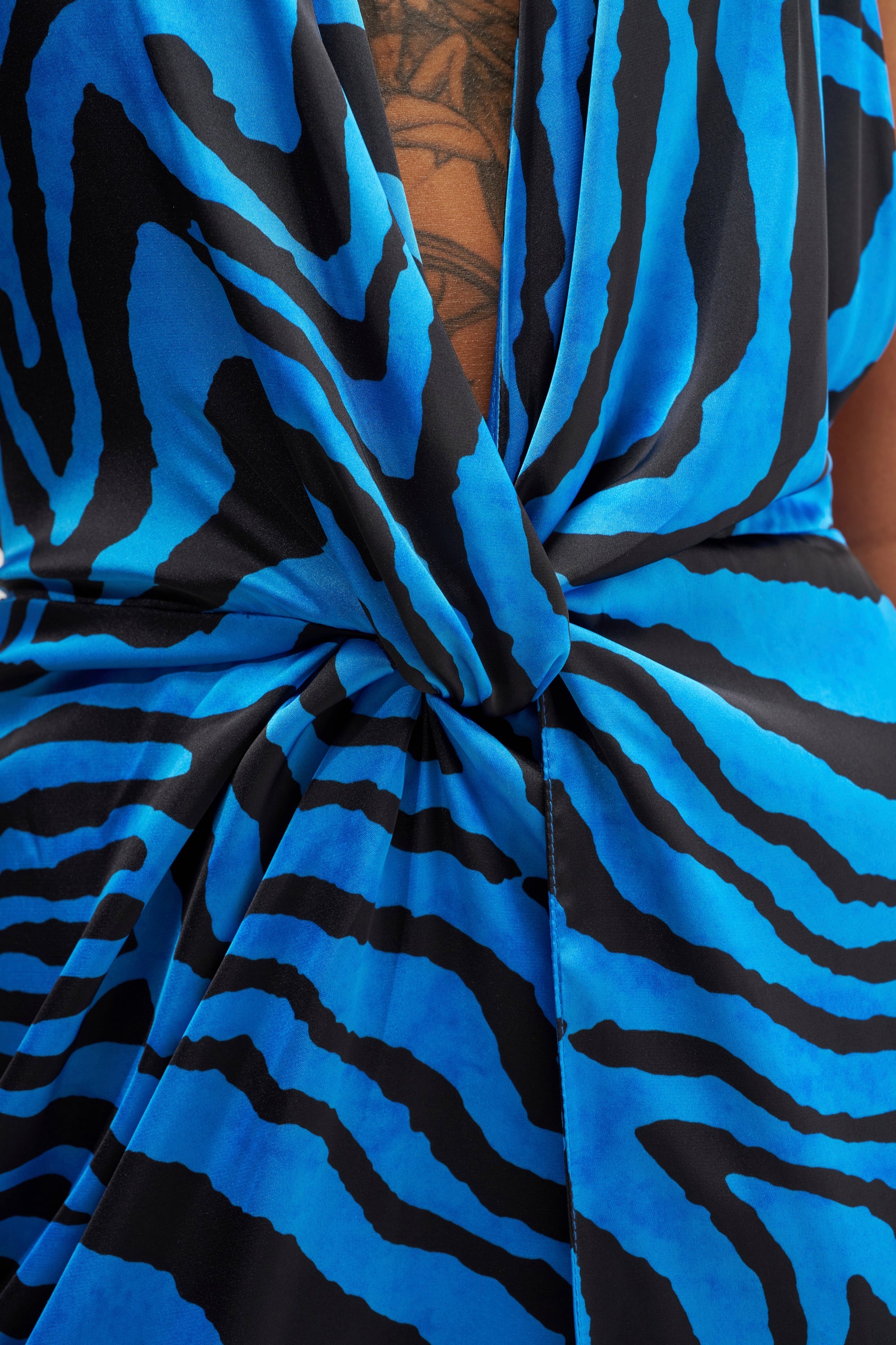CRAZY FOR YOU BLUE ZEBRA MULTI MAXI DRESS