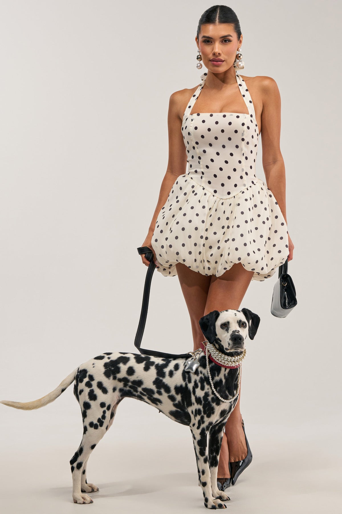 FELT CUTE POLKA DOT MINI DRESS