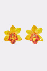 YELLOW FLOWER STUD EARRING