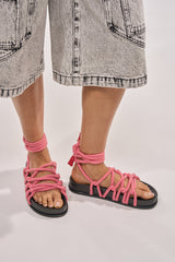 AZALEA WANG EINER RED ROPE FLATFORM SANDAL