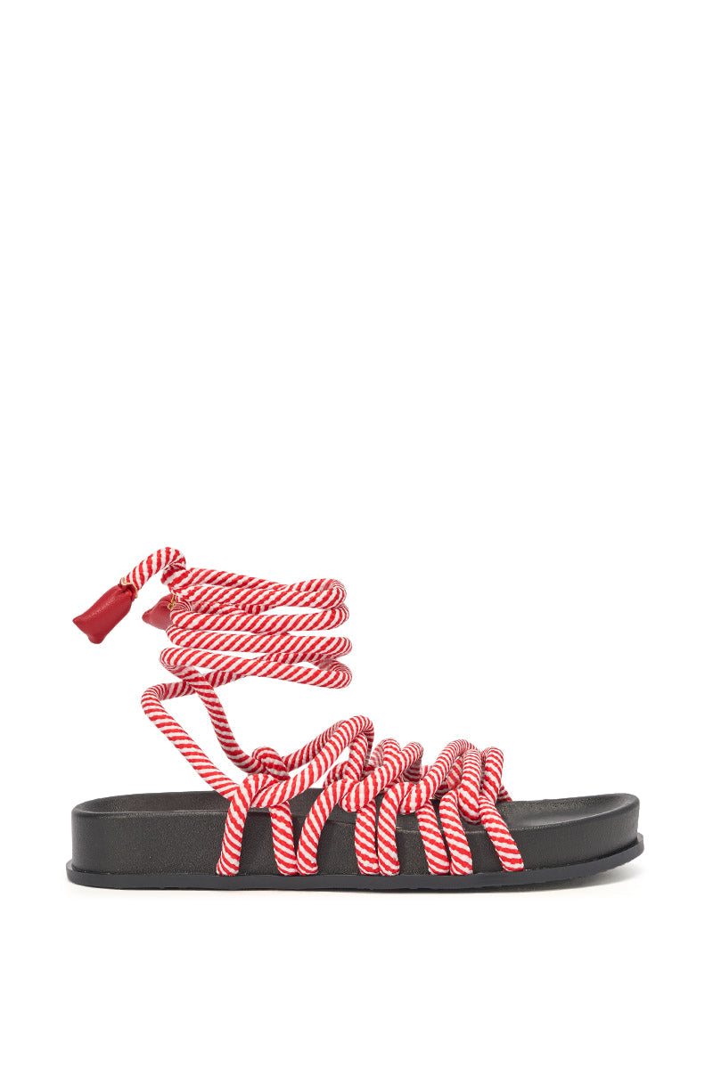 AZALEA WANG EINER RED ROPE FLATFORM SANDAL
