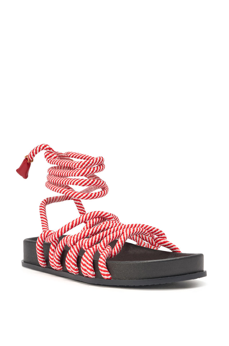 AZALEA WANG EINER RED ROPE FLATFORM SANDAL