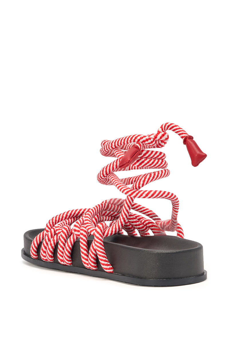 AZALEA WANG EINER RED ROPE FLATFORM SANDAL