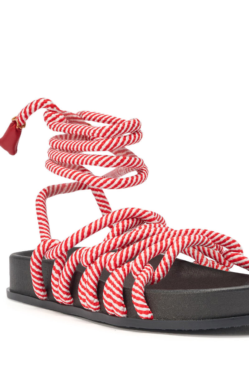 AZALEA WANG EINER RED ROPE FLATFORM SANDAL