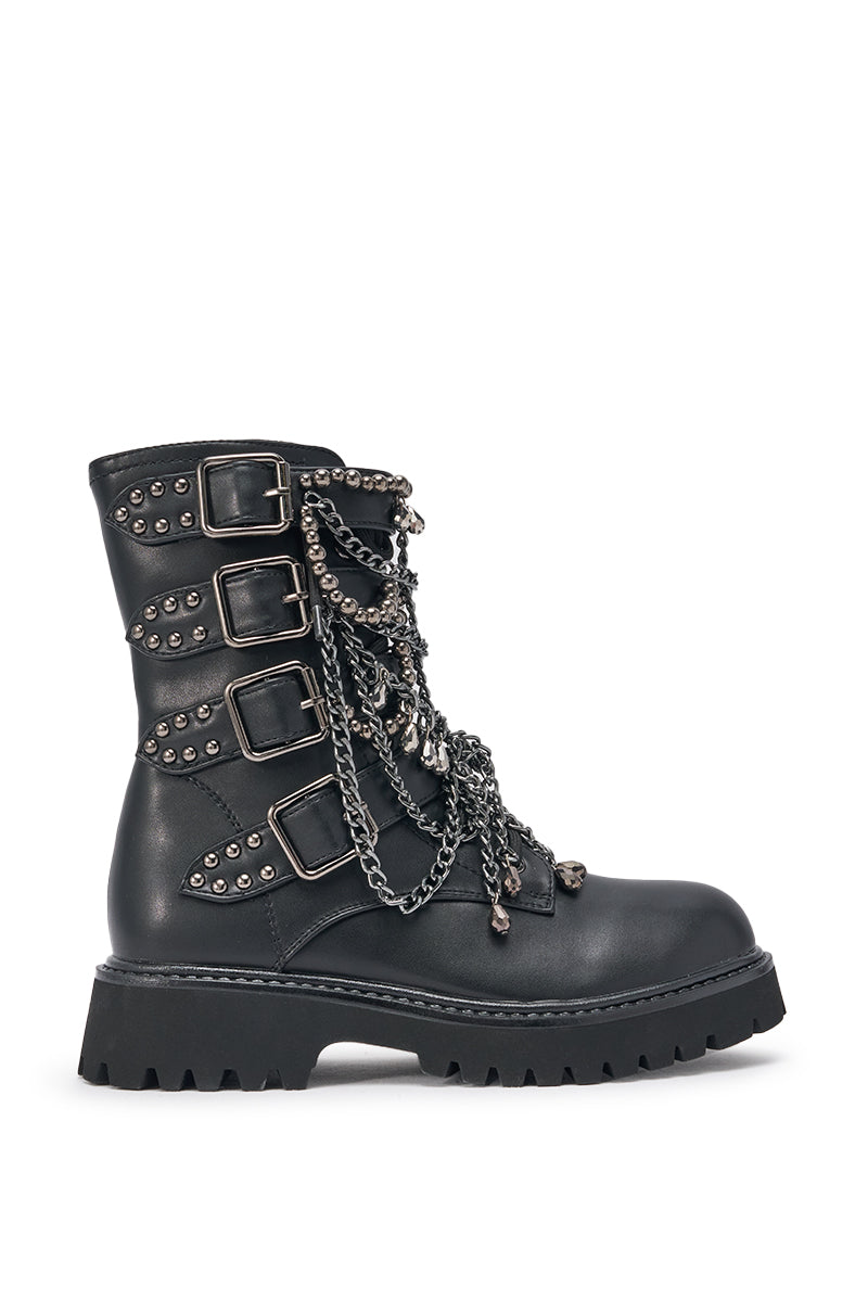 AZALEA WANG ERIN EMBELLISHED COMBAT BOOTIE