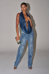 ITS MAGIC RHINESTONE STRAIGHT LEG DENIM