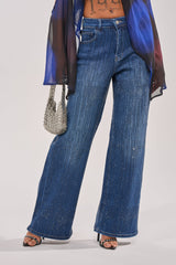 ITS ELECTRIC RHINESTONE WIDE LEG DENIM