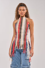 ZIPPED UP HALTER TOP