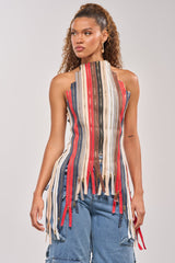 ZIPPED UP HALTER TOP
