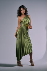MIDNIGHT MAVEN SLEEVELESS MAXI DRESS IN GREEN
