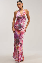 HOPELESS ROMANTIC FLORAL SATIN MAXI DRESS