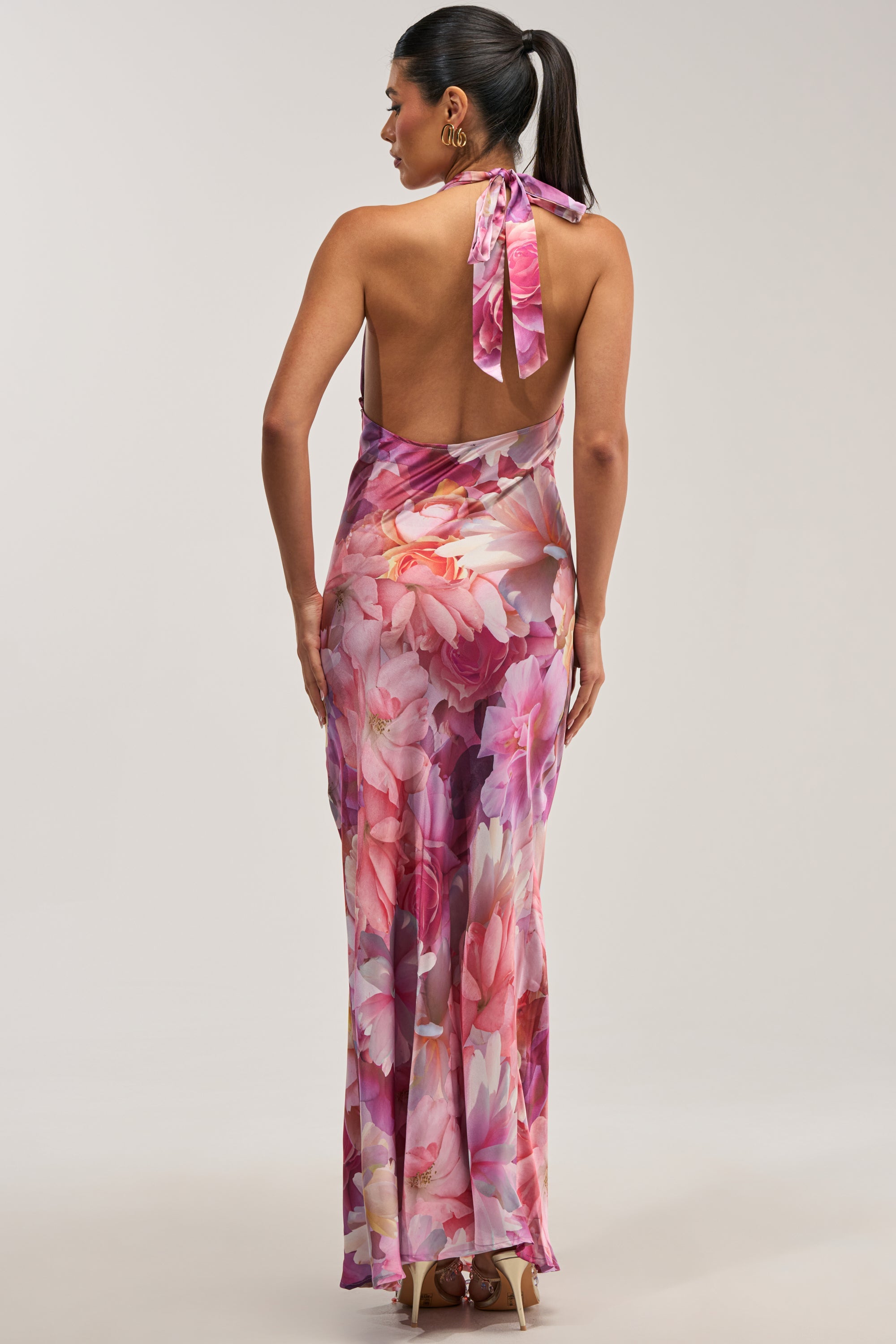 HOPELESS ROMANTIC FLORAL SATIN MAXI DRESS