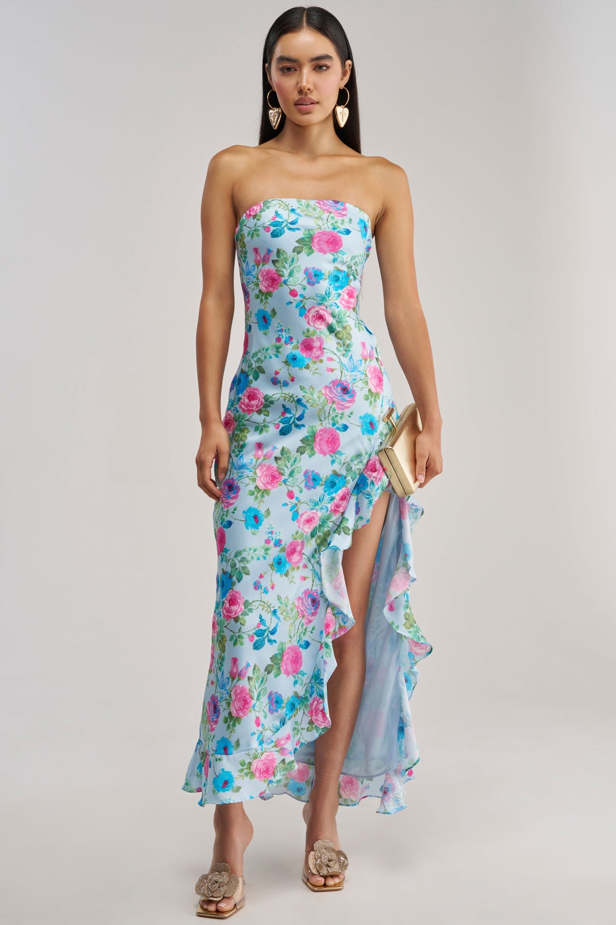 SHE IS THE MOMENT FLORAL MAXI DRESS