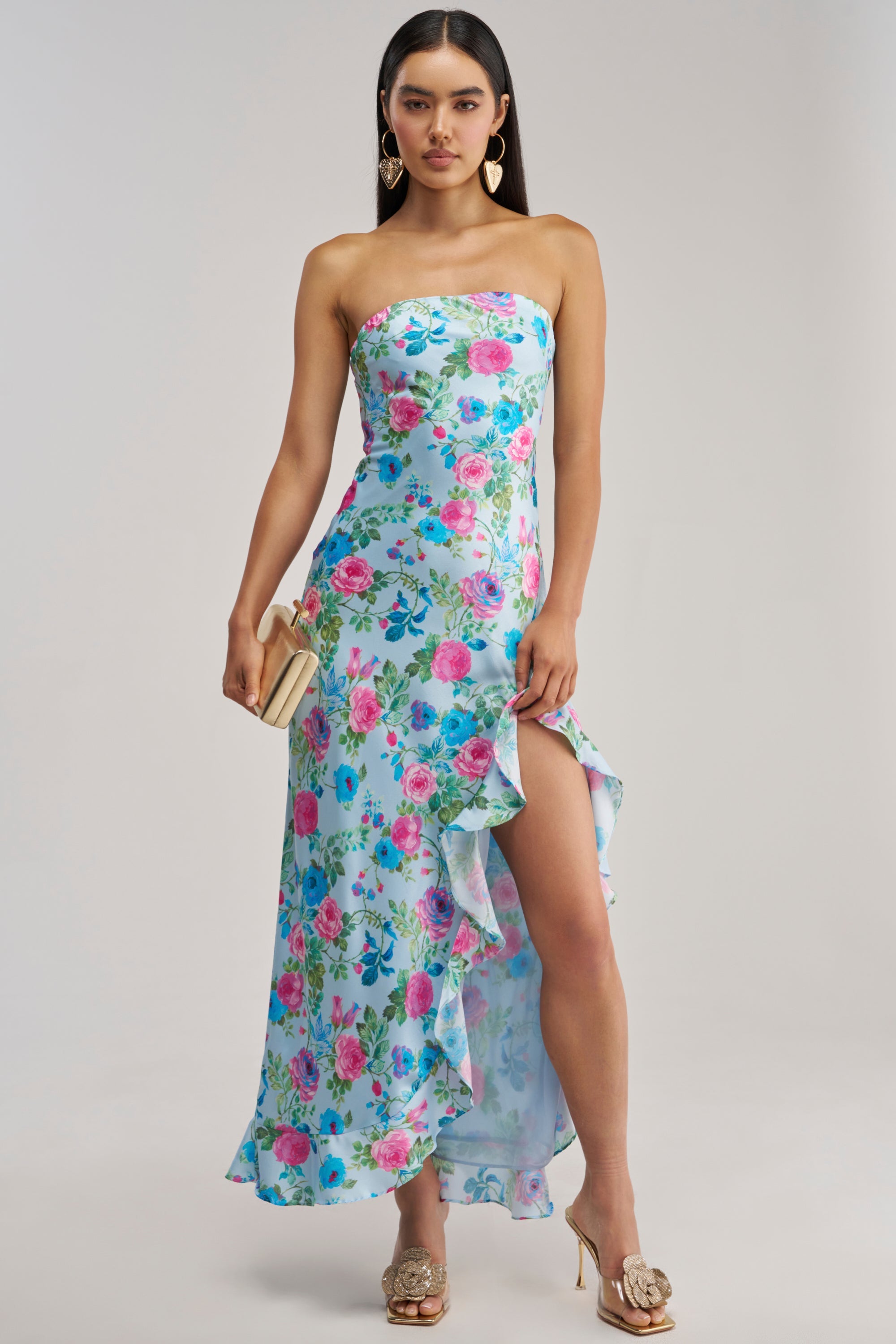 SHE IS THE MOMENT FLORAL MAXI DRESS