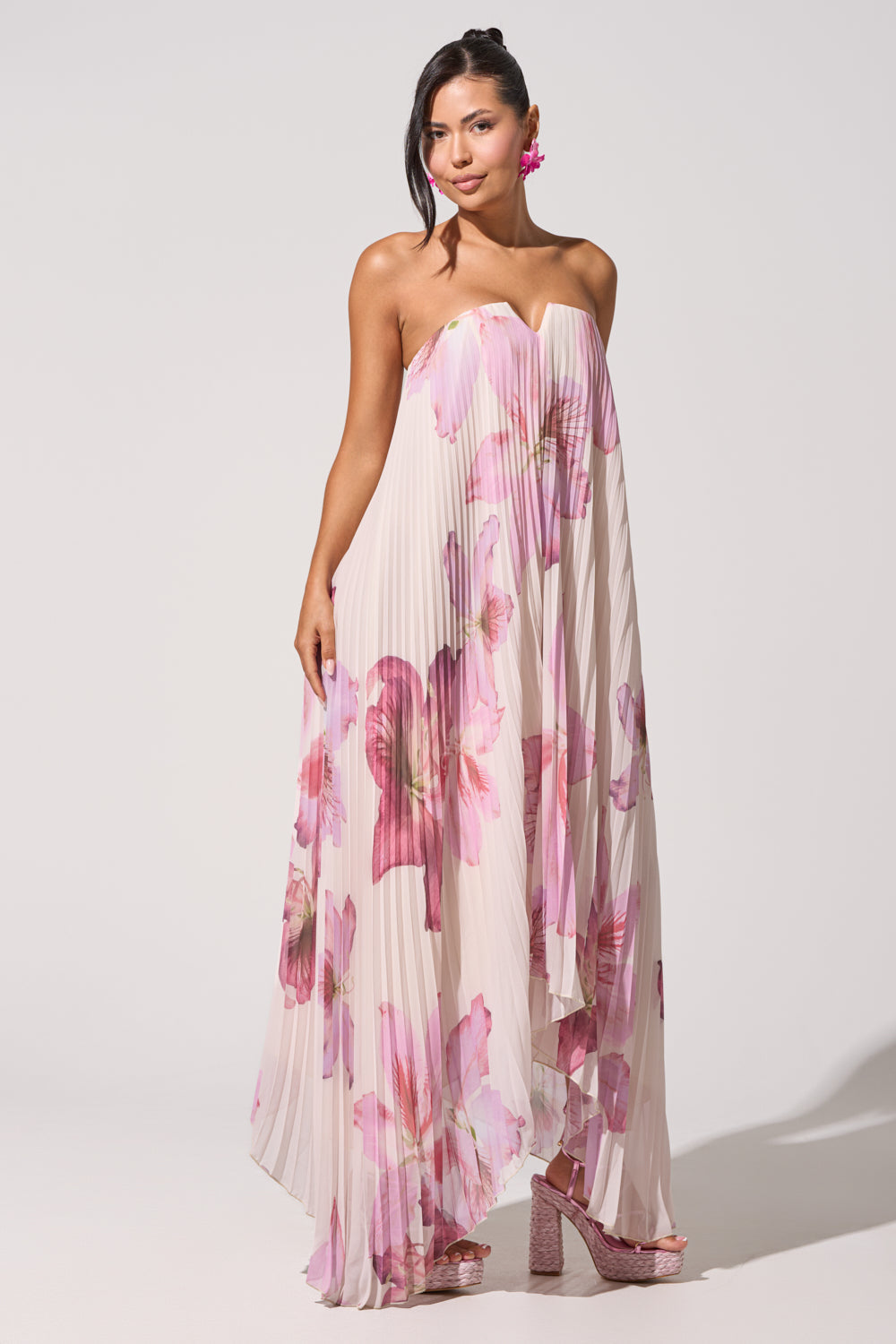 JULIANA STRAPLESS FLORAL MAXI DRESS