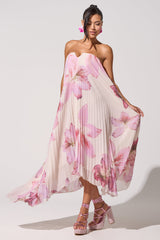 JULIANA STRAPLESS FLORAL MAXI DRESS