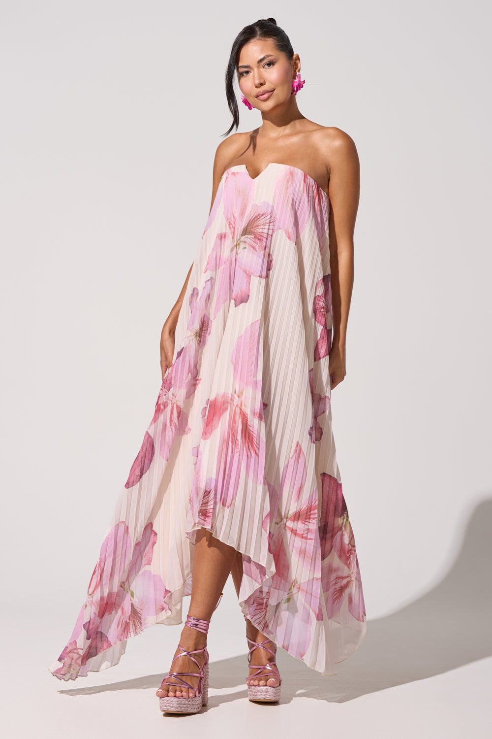 JULIANA STRAPLESS FLORAL MAXI DRESS