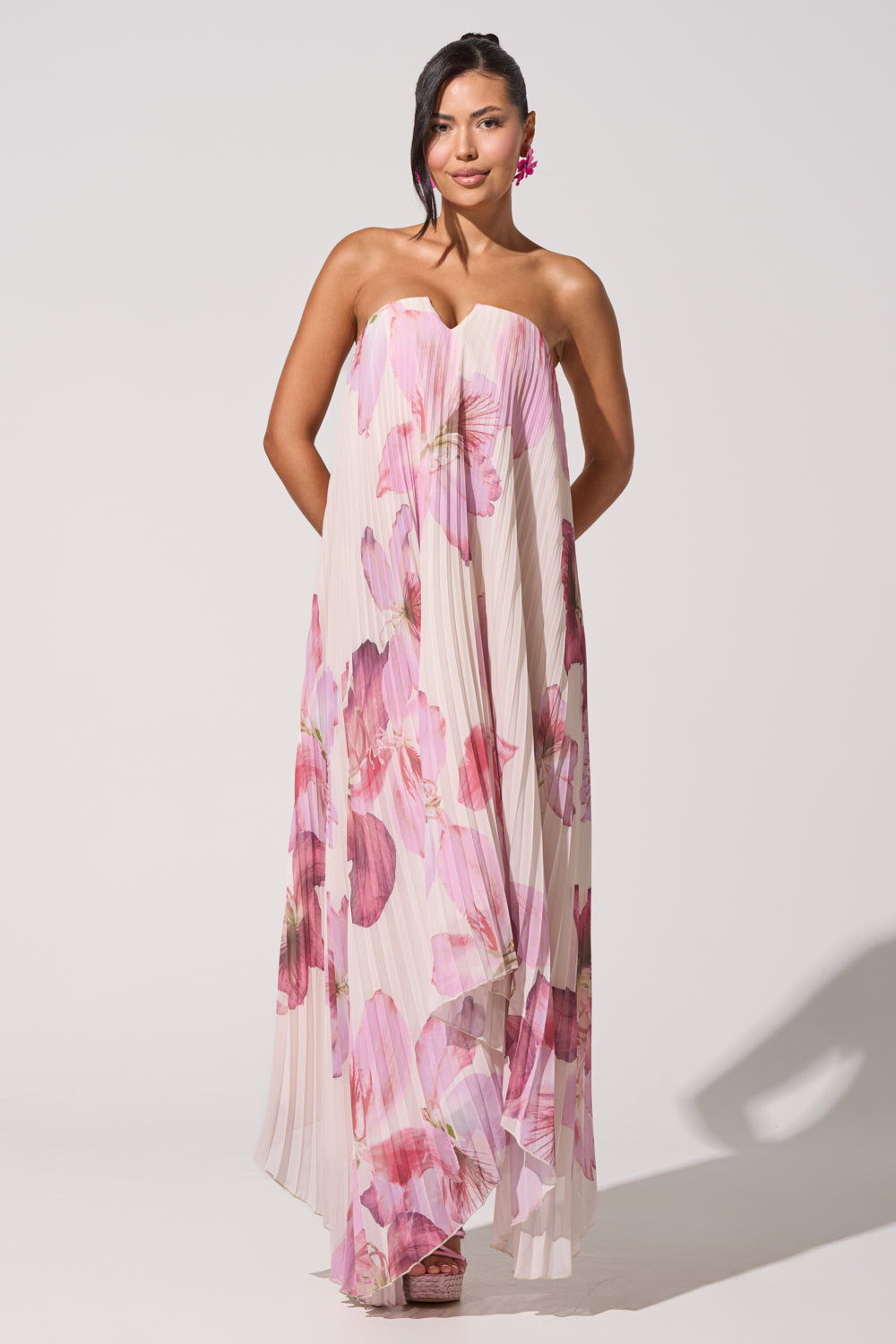 JULIANA STRAPLESS FLORAL MAXI DRESS