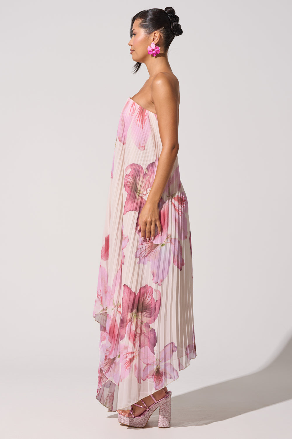 JULIANA STRAPLESS FLORAL MAXI DRESS