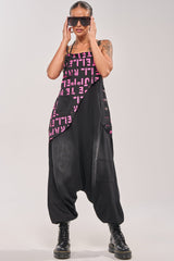 WITH EASE GRAPHIC JUMPSUIT IN BLACK