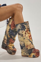 AZALEA WANG FRANKEYE MULTI MATERIAL FLATFORM BOOT