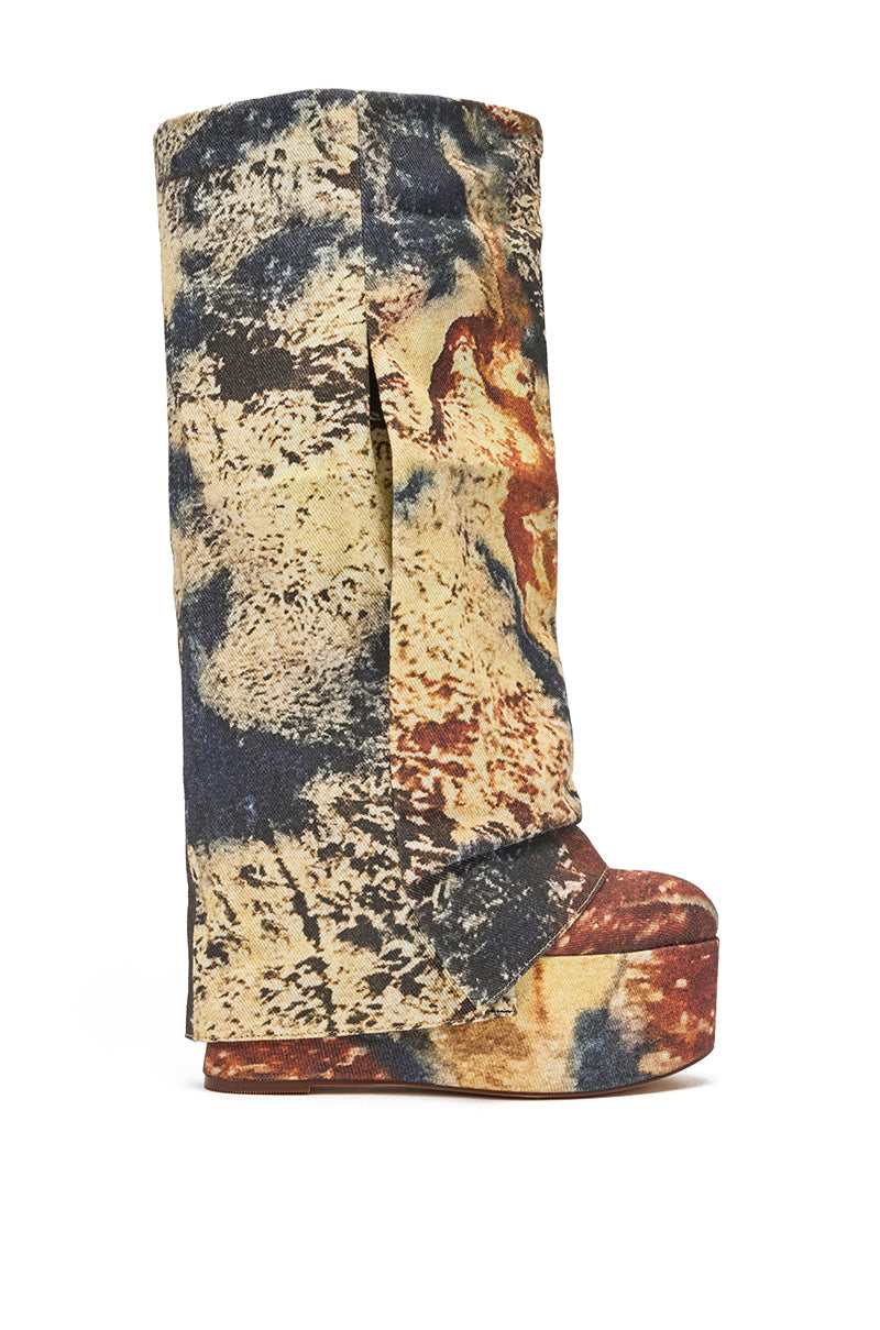 AZALEA WANG FRANKEYE MULTI MATERIAL FLATFORM BOOT