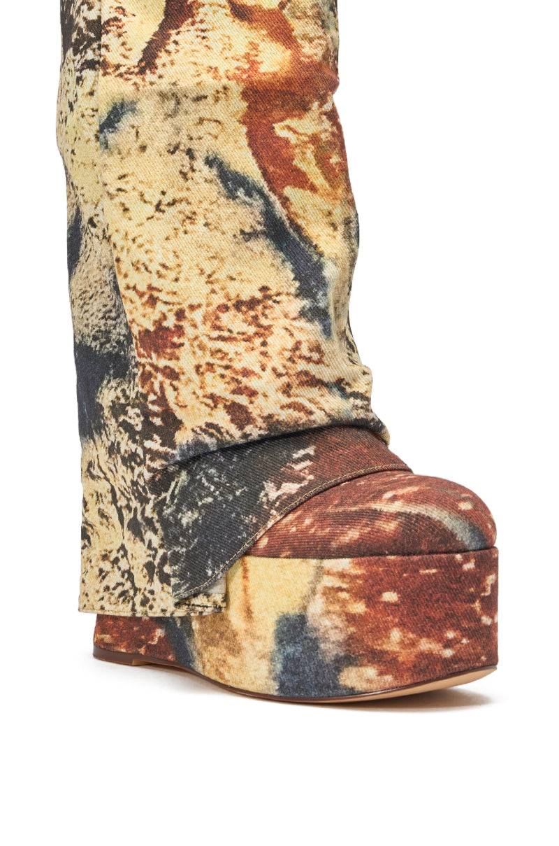 AZALEA WANG FRANKEYE MULTI MATERIAL FLATFORM BOOT