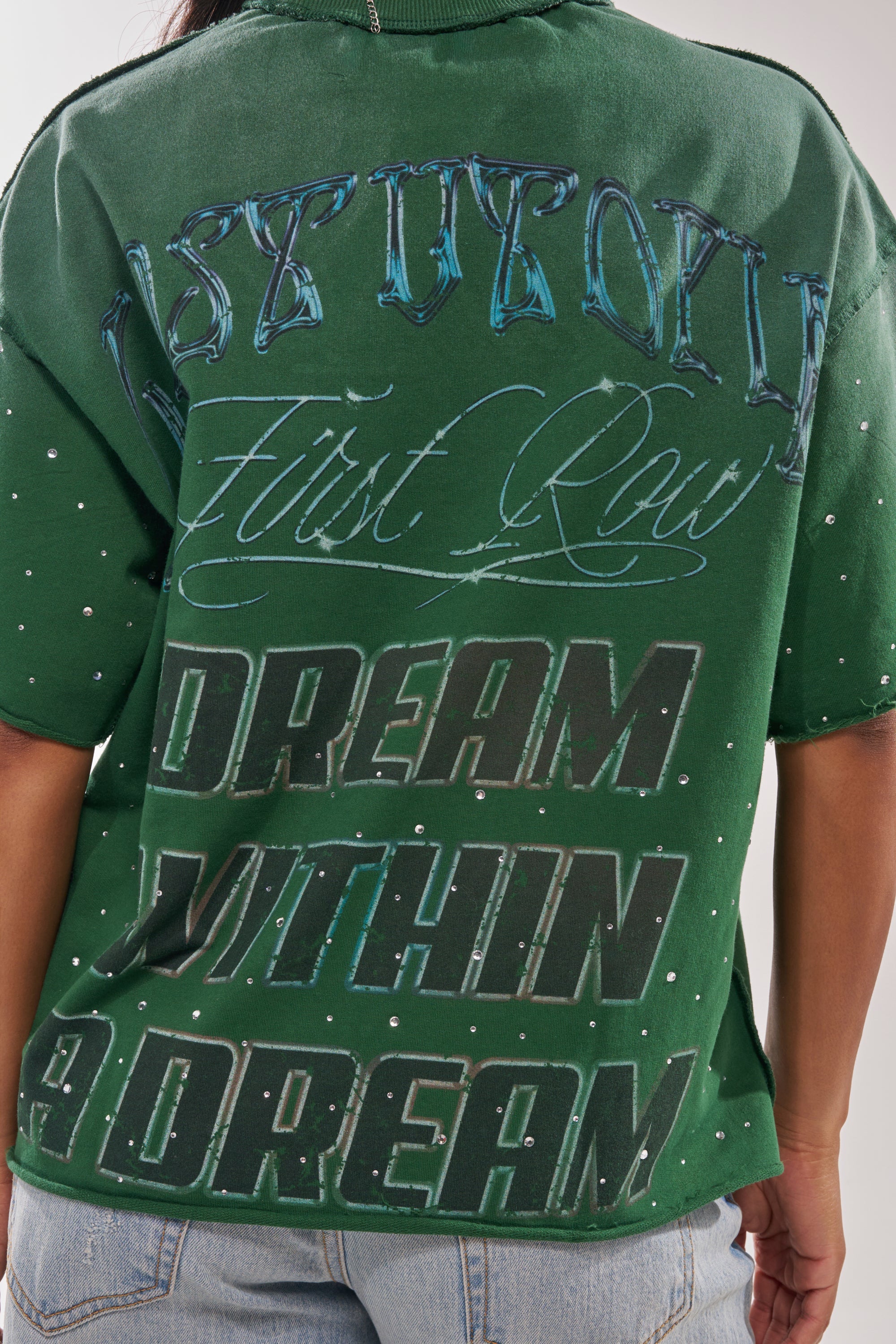 FIRST ROW INTERSTELLAR RHINESTONE FRENCH TERRY TEE