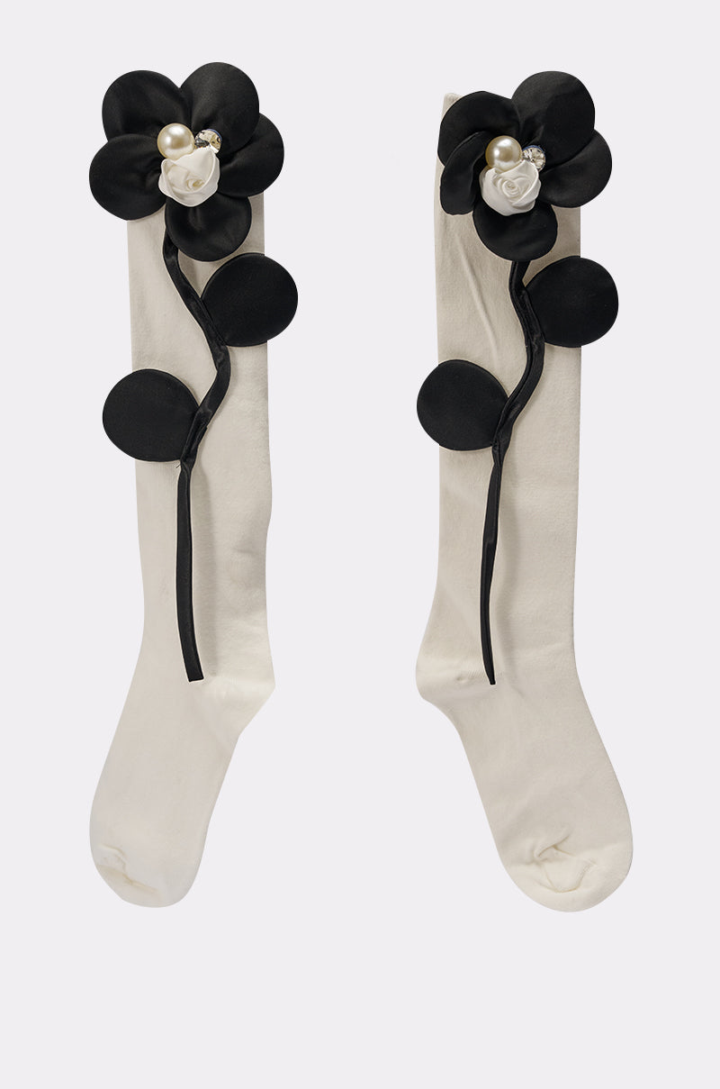 FLOWER POWER APPLIQUE SOCKS