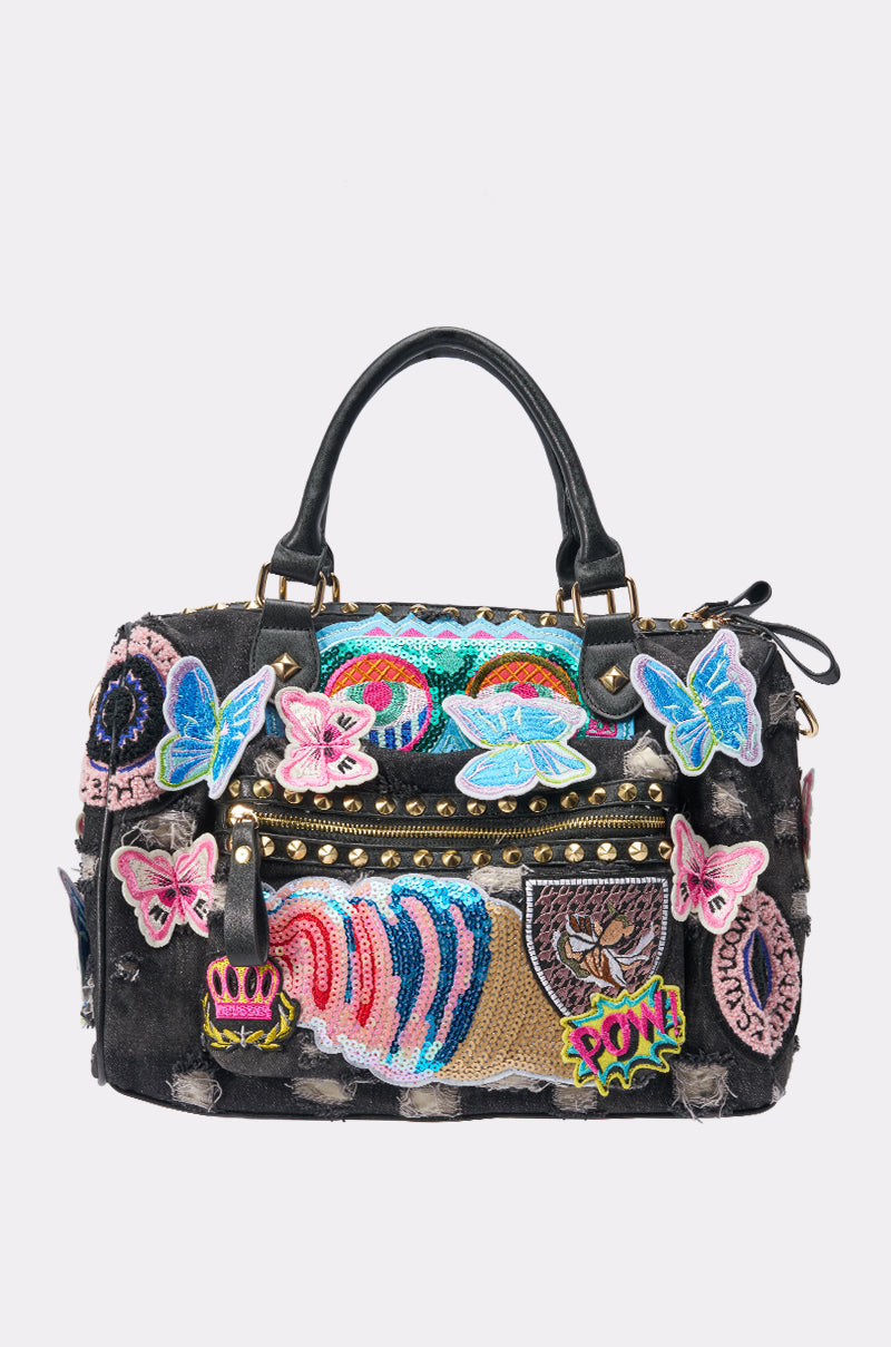 EYE SEE YOU PATCH DENIM BAG