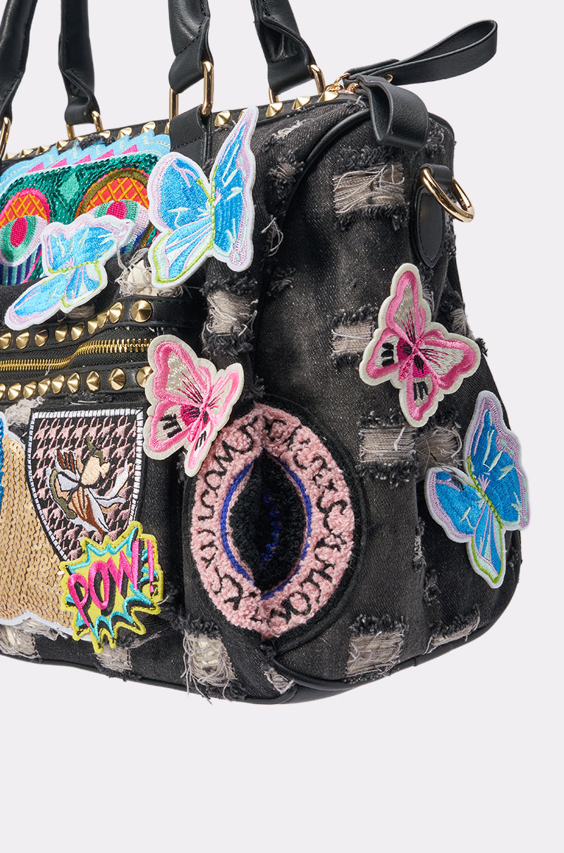 EYE SEE YOU PATCH DENIM BAG