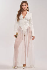 ICON BEHAVIOR PLEATED BLAZER JUMPSUIT