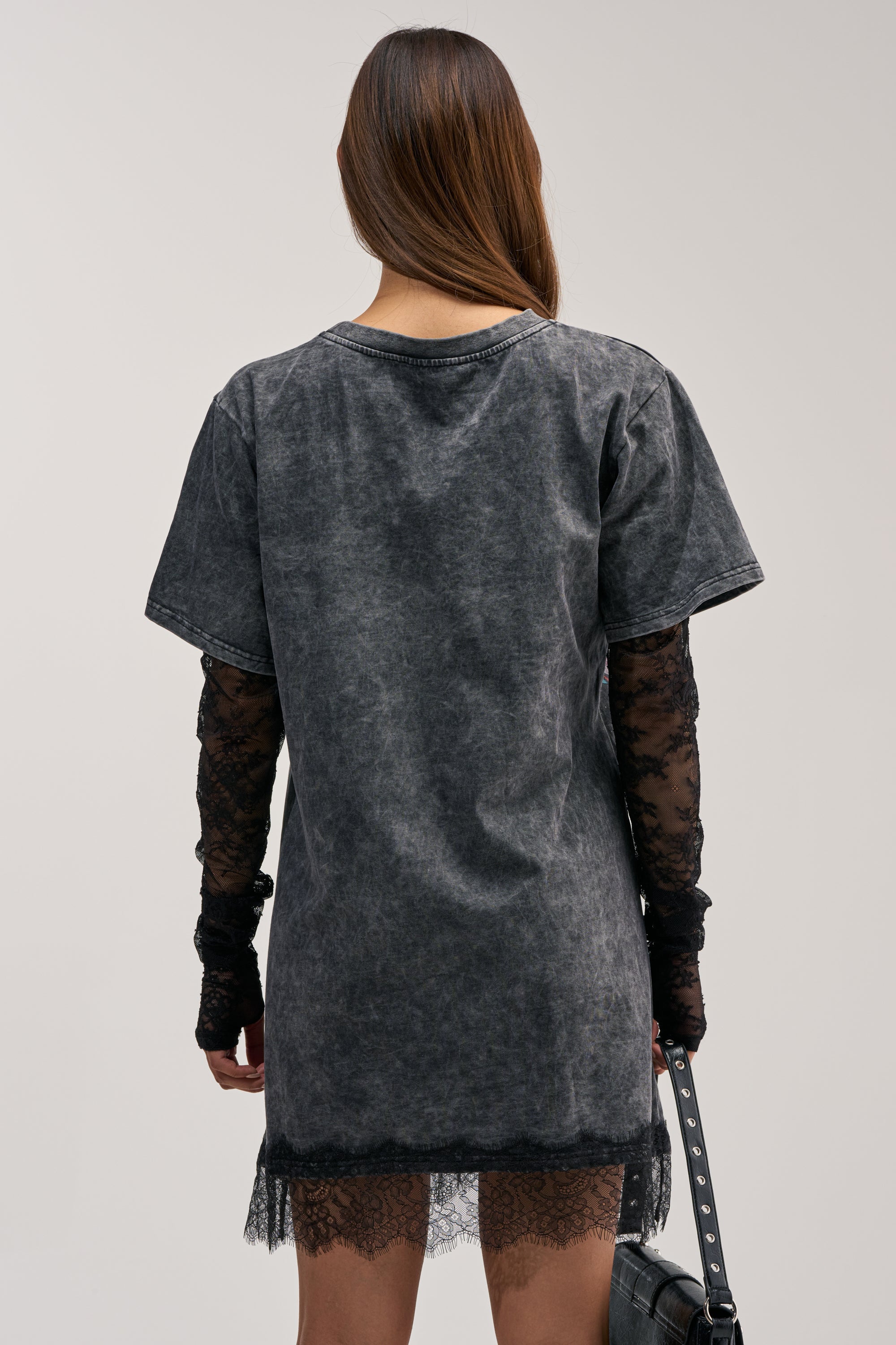 THEY WATCH I WIN GRAPHIC LACE MINI DRESS
