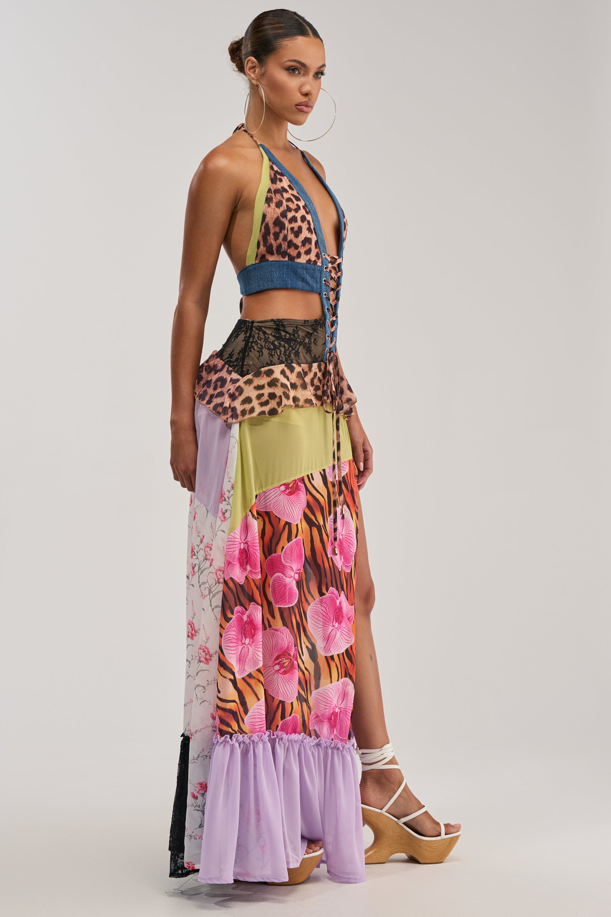 SUPER SWEET GIRL PATTERNED MAXI DRESS