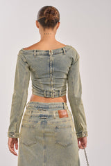BIG STEPPER DENIM BLOUSE