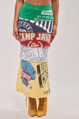 FULL RIDE PATCHWORK MAXI SKIRT