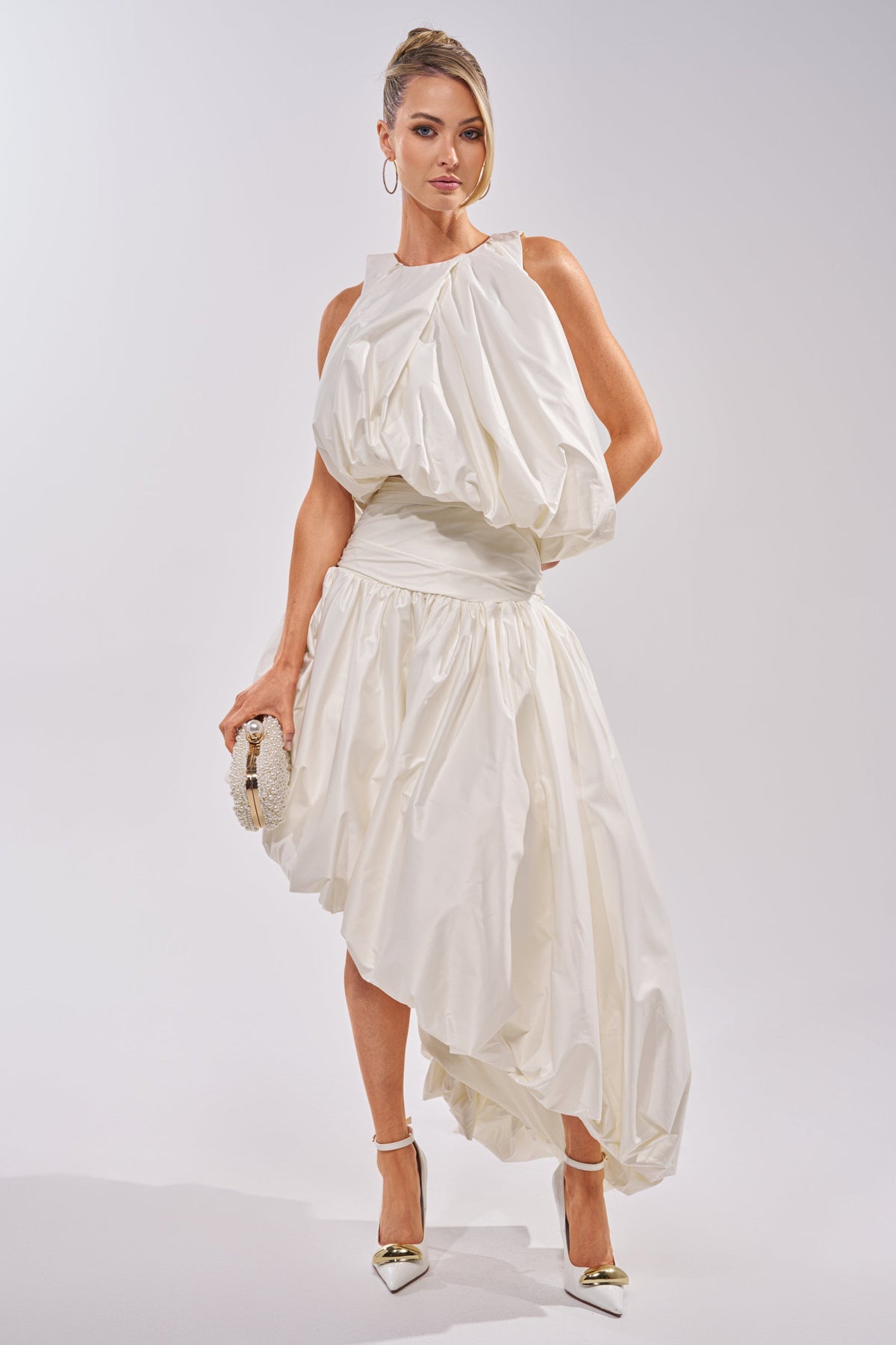 HEAD IN THE CLOUDS HIGH LOW SKIRT
