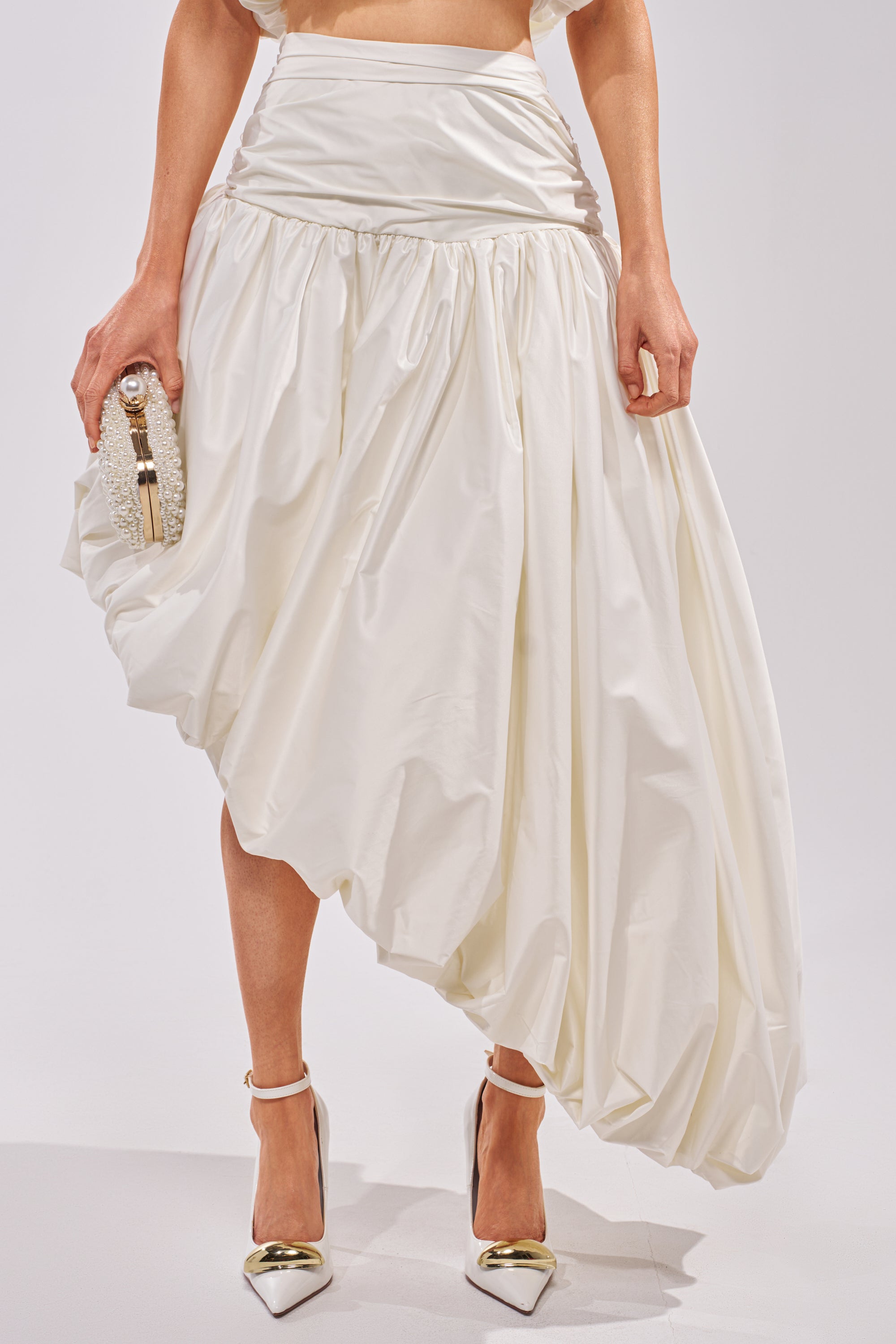 HEAD IN THE CLOUDS HIGH LOW SKIRT