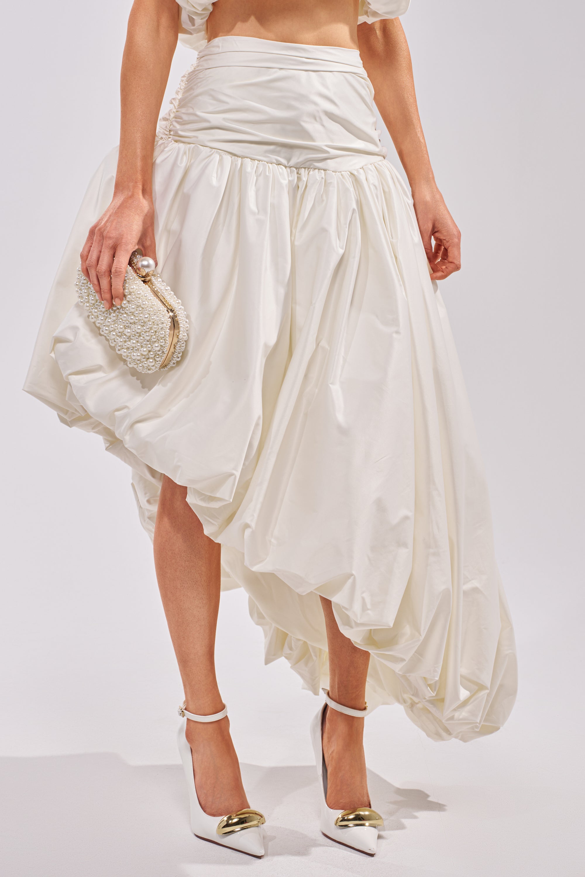 HEAD IN THE CLOUDS HIGH LOW SKIRT