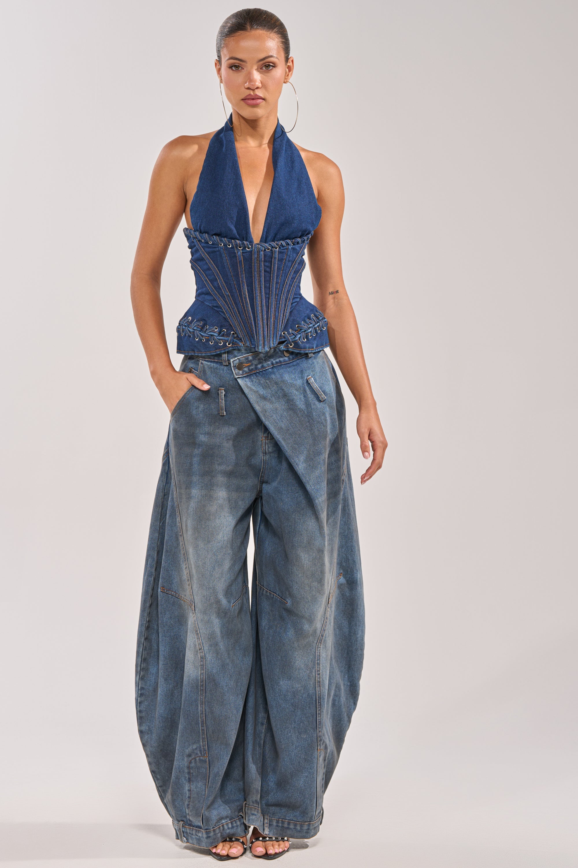 NOT MY PROBLEM DENIM CORSET