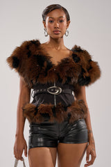 FEELING WARM FUR BLOUSE