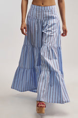 BUSINESS ONLY STRIPE PALAZZO PANT IN LIGHT BLUE