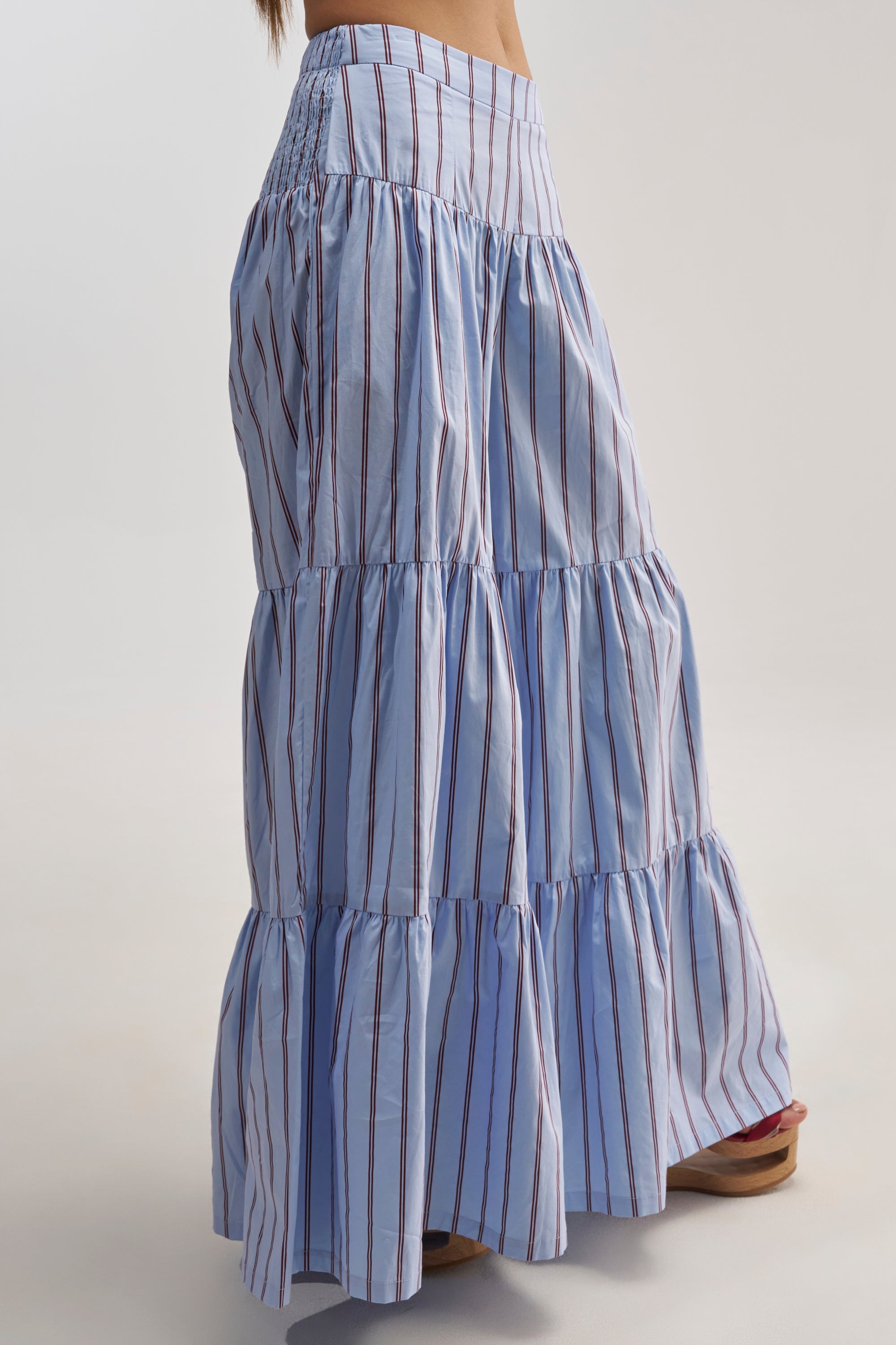 BUSINESS ONLY STRIPE PALAZZO PANT IN LIGHT BLUE